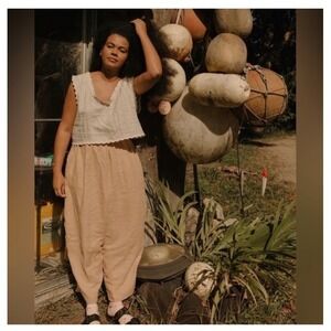 Dazed but amazed pants mix beige size 2 US 8-10 Linen Blend